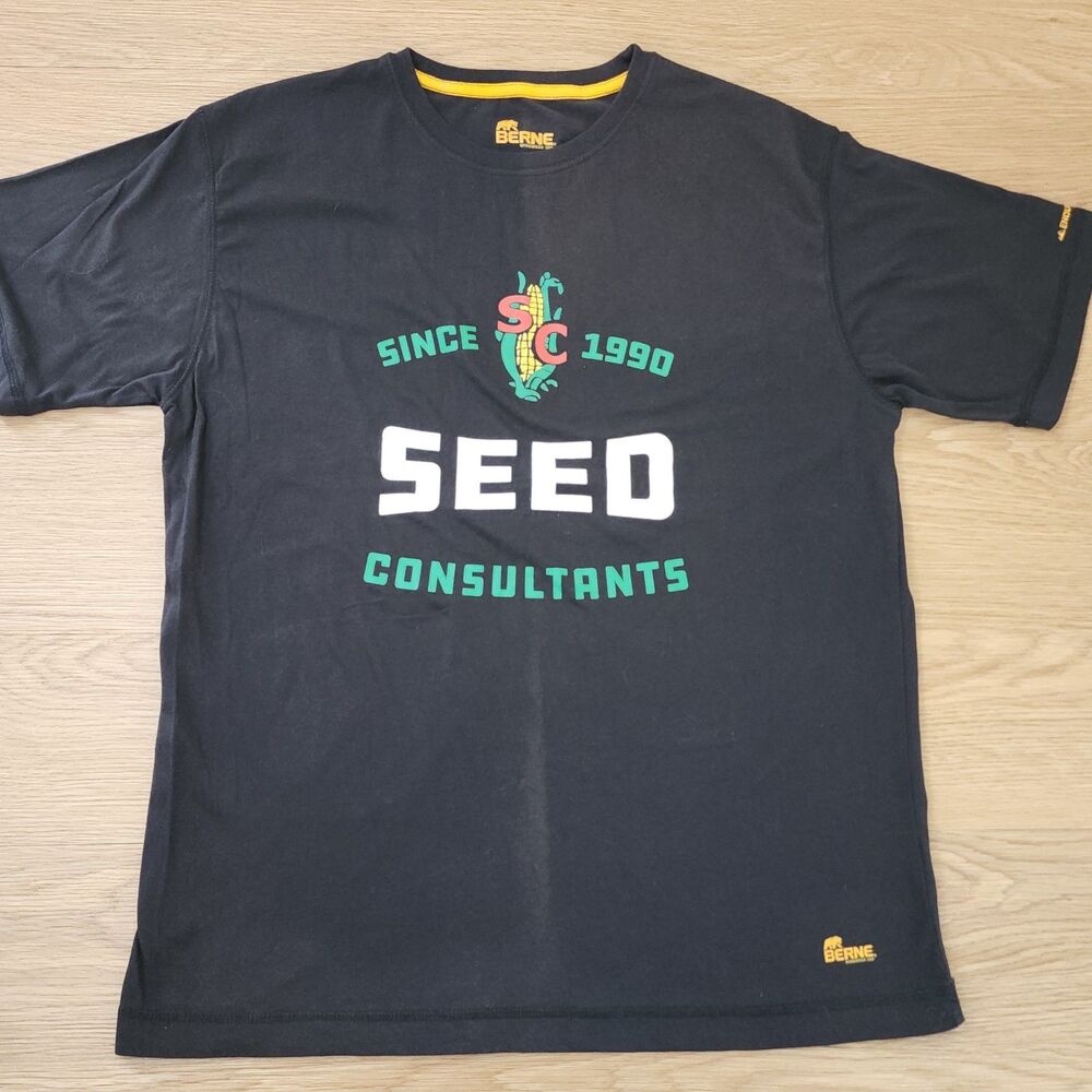 Seed Consultants Berne T Shirt Men's L Corn Farming Work Wear Agriscience Guys